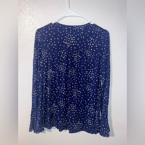 Boden Navy and White Polka Dot Blouse Jersey Material - Picture 5 of 8